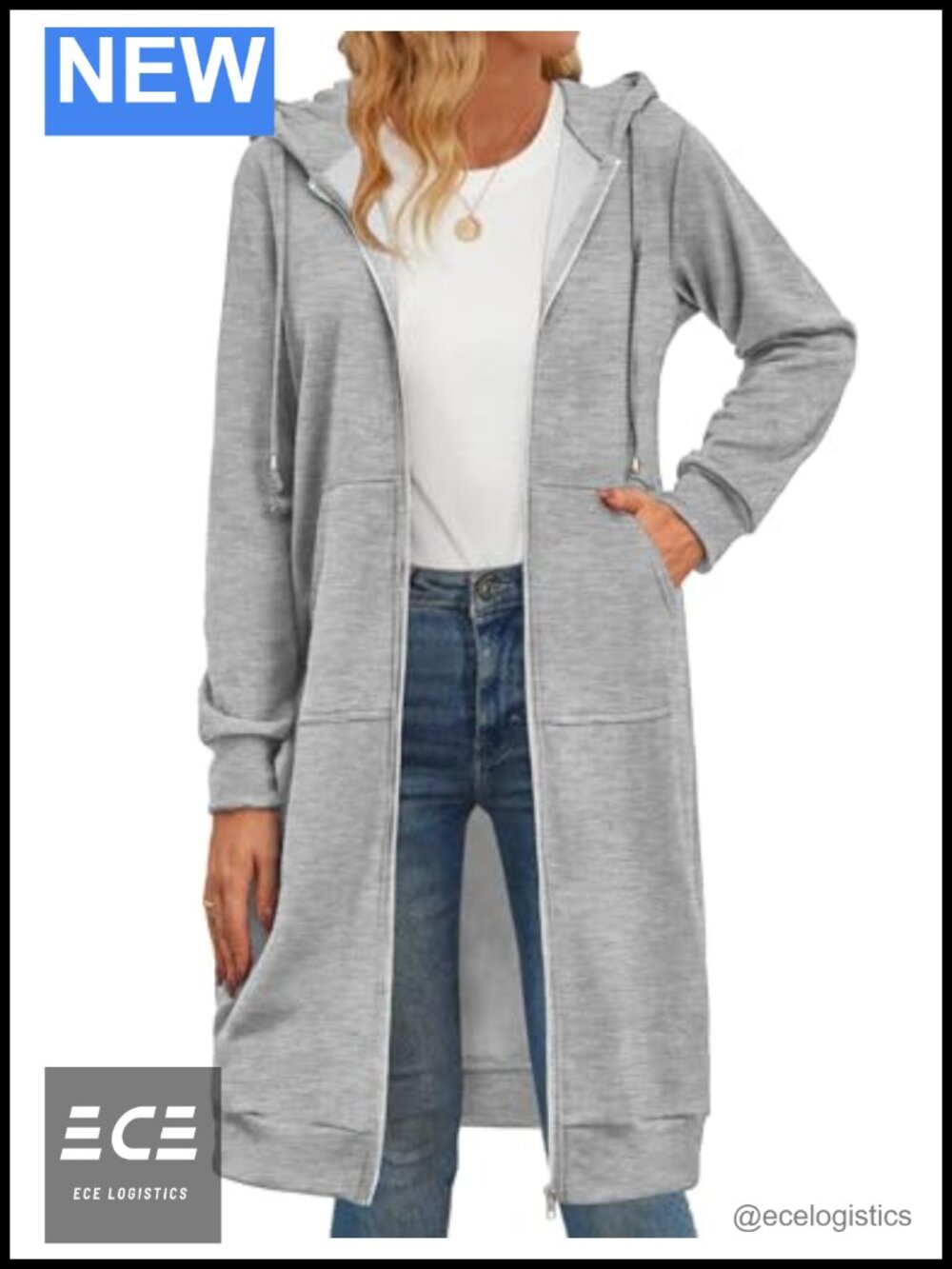 Oversized Fleece Zip Up Hoodie Long Tunic Sweatshirt Casual Long Sleeve